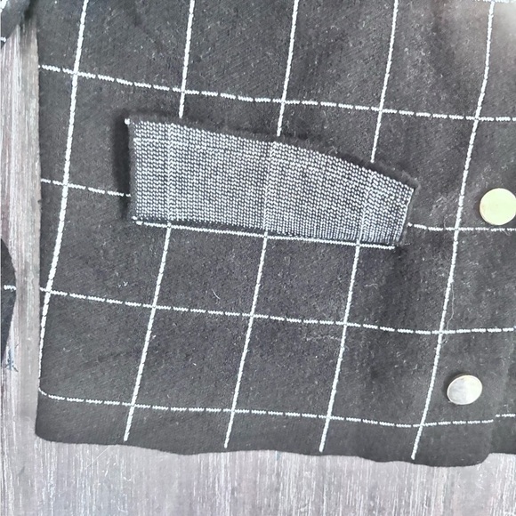 A Love Story Black Tailored Windowpane Blazer Modern Cropped Fit PM - Picture 4 of 14